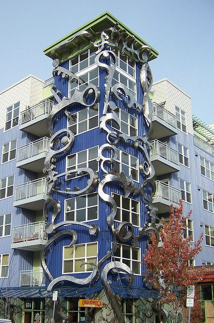 funky architecture by okaypookie, via Flickr Funky Architecture, Funky Buildings, Wonky Architecture, Unusual Buildings Architecture, Eclectic Architecture Building, Wavy Buildings Architecture, Weird Architecture Unusual Homes, Art Matters, Unusual Buildings