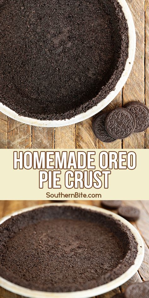 Oreo Crust Pudding Pie, How To Make An Oreo Pie Crust, Diy Oreo Pie Crust, How To Make Oreo Pie Crust, Homemade Oreo Pie Crust, Oreo Pie Crust Recipe No Bake, Oreo Cookie Crust Recipe, Oreo Cookie Pie Crust Recipe, Cereal Pie Crust