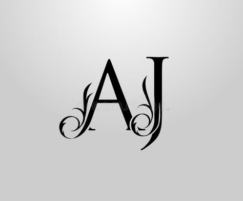 Classy A, J and AJ Letter logo. Graceful Floral Alphabet Mark for book design, letter stamp, weeding card, brand name, Restaurant. Illustration about business, jubilee - 185132922 J And A Letter Wallpaper, Aj Logo Design Letter Love, J And A Logo, Aj Letter Design, A Love J Letter Images, Aj Letter Logo, Aj Name Wallpaper, Aj Wallpaper Letter, J+a Wallpaper