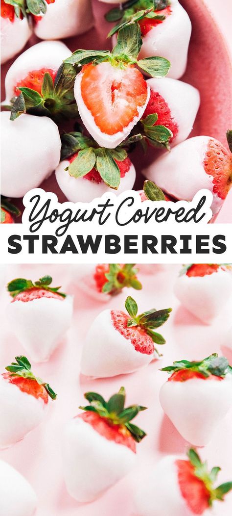 Yogurt Covered Fruit, Yogurt Covered Strawberries, Healthy Frozen Yogurt, Strawberry Snacks, Yogurt Snacks, Healthy Fruit Desserts, Yogurt Dessert, Healthy Valentines, Family Snacks