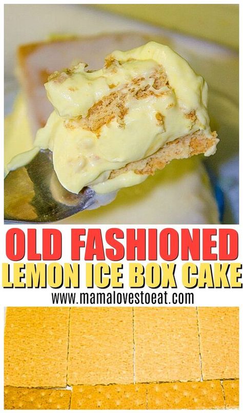 Church Desserts, Baking Deserts, Lemon Icebox Cake, Refrigerator Cake, Dessert Lemon, Icebox Cakes, Icebox Desserts, Box Lemon Cake, Box Cakes