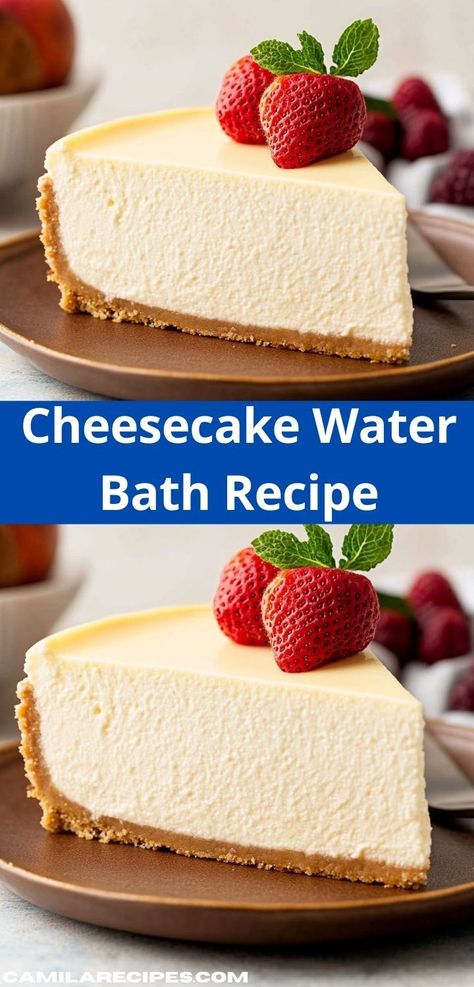 Searching for a sweet treat that everyone will love? This Cheesecake Water Bath Recipe offers a luscious flavor and is easy to prepare, making it an ideal choice for family dinners or special events. Water Bath Cheesecake, Cheesecake Water Bath, Unique Recipes Desserts, No Bake Pumpkin Cheesecake, Pumpkin Cheesecake Recipes, Bath Recipes, Fall Desserts Easy, Classic Cookies, Creamy Cheesecake