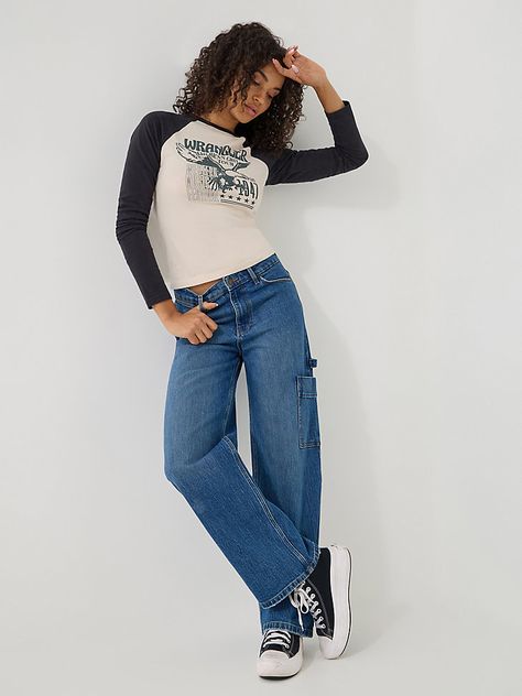 Women's Loose Fit Carpenter Jean | Women's JEANS | Wrangler® Wrangler Jeans Women's Outfit, Carpenter Jeans Outfit, Wrangler Jeans Women's, Straight Jeans Outfit, Wrangler Women, Outfits Fo, Classic Workwear, Best Jeans For Women, Jeans Summer