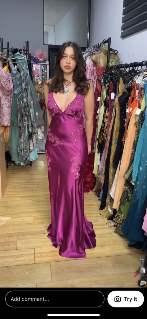 Early 2000s Prom Dress, Plum Prom Dress, Prom Dresses Purple, 1999 Style, 2000s Prom, Prom Y2k, Long Purple Dress, 90s Prom Dresses, Satin Silk Dress