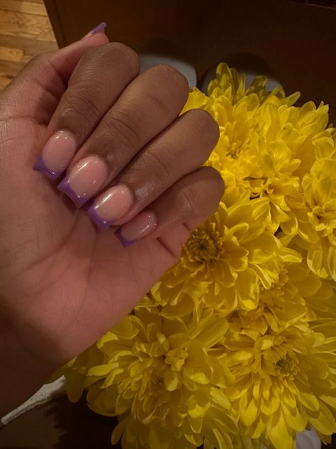 Loveee itttt French Tip Dark Purple, Dark Purple French Tips, Purple French Tip Nails, Purple French Tips, Purple French Tip, Purple French, Hoco Nails, French Tips, French Tip Nails