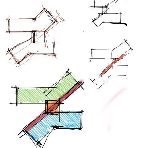 Form Generation Architecture Diagram, Building Roof Design, Architectural Forms Concept Shape, Interlocking Architecture, Architecture Knowledge, Kindergarten Architecture, Waterfront Architecture, Architecture Design Presentation, Campus Design