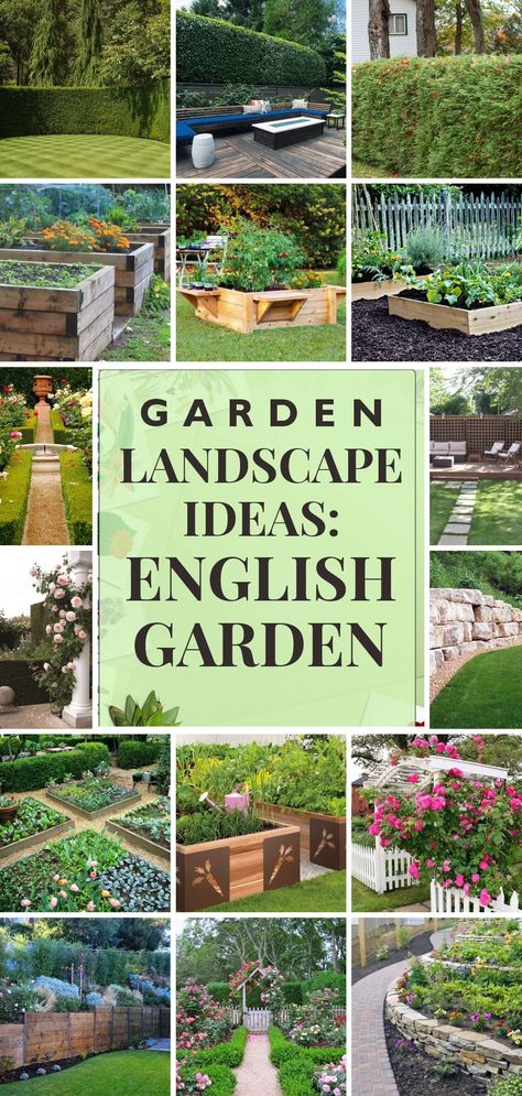 Garden Design English, English Garden Landscaping Front Of House, British Gardens English Country, English Country Landscape, English Style Landscaping, Colonial Garden Design, English Gardens Front Yard, English Garden Decor, Cottage Garden Design Layout Landscaping