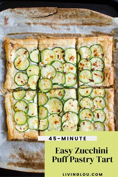 Puff Pastry Zucchini, Recipe Side Dishes, Summer Brunch Recipes, Zucchini Tart, Savory Puff Pastry, Breakfast Tart, Pastry Appetizer, Puff Pastry Tart, Brunch Recipe