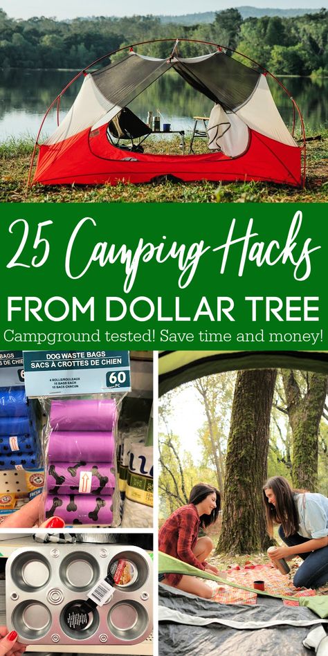 Genius camping hacks using Dollar Tree items I found. Here are 25 items to consider buying for your next camping trip! Affordable gear! #gear #camping #hacks #dollartree #outdoors #fun #essentials #buying #budget Zelt Camping Hacks, Camping Trip Essentials, Camp Ground, Zelt Camping, Tree Camping, Tent Camping Hacks, Camping Diy, Camping Hacks Diy, Camping List