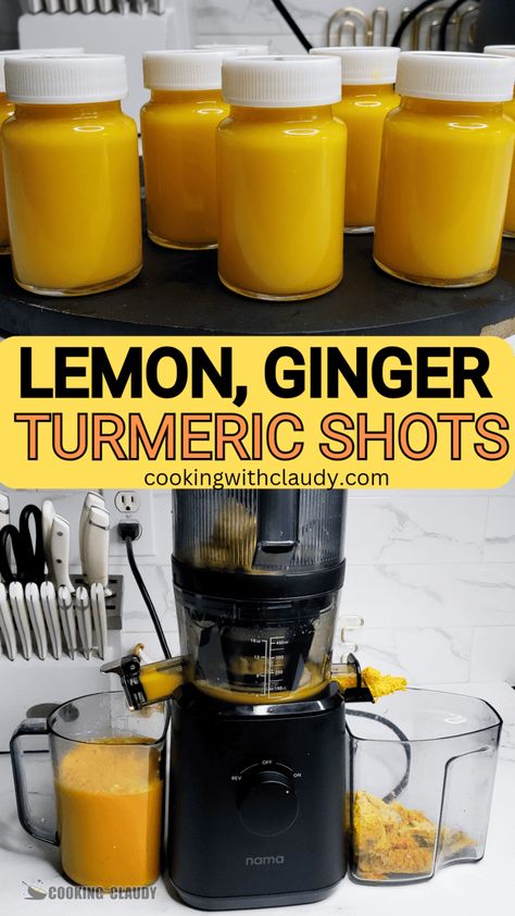 Ginger Tumeric Shots Lemon Ginger Turmeric Shots, Raw Cleanse, Lemon Ginger Turmeric, Ginger Tumeric, Health Shots, Ginger Shot Recipe, Lemon Shots, Healthy Juicing, Turmeric Drink