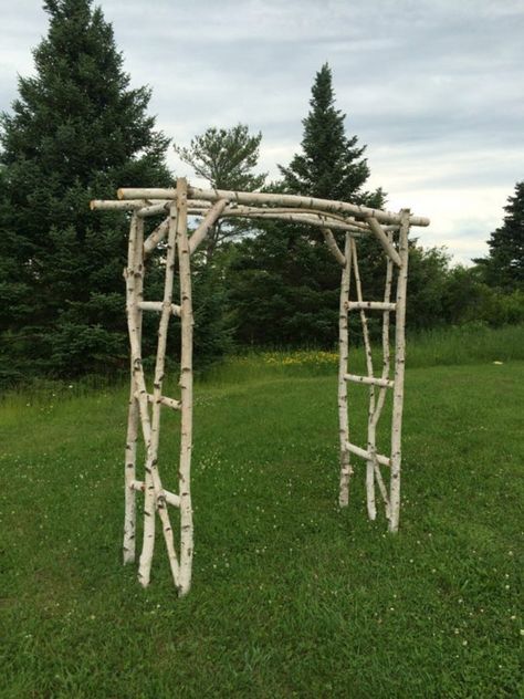 Where to Buy a Wedding Arch (PHOTOS) | Emmaline Bride Birch Wedding Arch, Branch Arch Wedding, Wood Wedding Arches, Birch Wedding, Wedding Chuppah, Diy Wedding Arch, Wedding Arch Rustic, High Bridge, Wedding Arbour