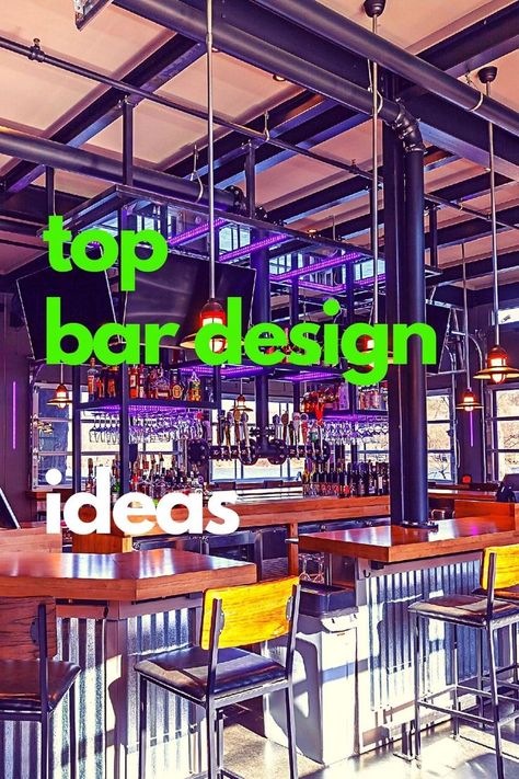 How do you design and build a commercial bar? We'll discuss basic bar construction, such as foot rail design, bar tops, supports & dimensions Commercial Bar Design Ideas, Brewery Bar Design, Back Bar Design, Bar Lounge Design, Brewery Bar, Bar Tops, Commercial Bar, Small House Elevation, Small House Elevation Design