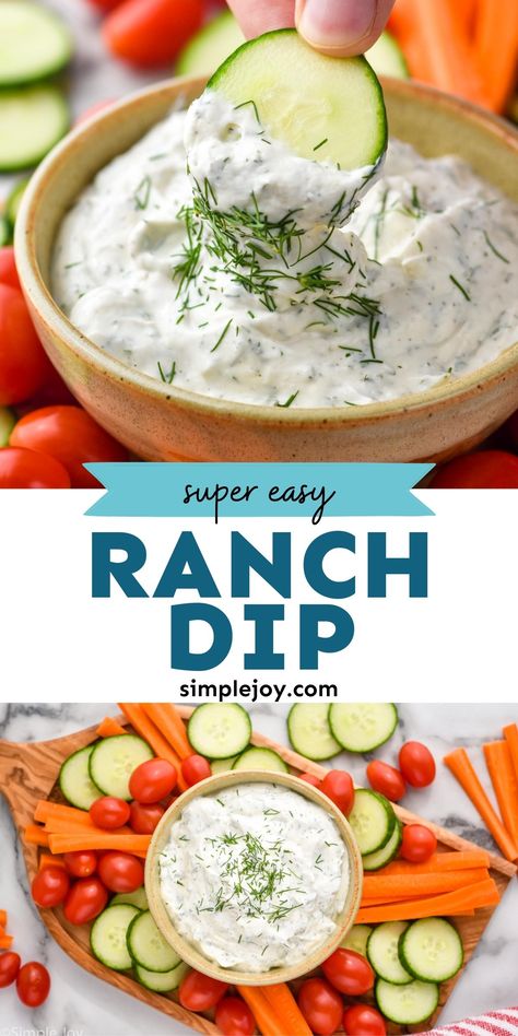 Ranch Dip is a really simple recipe, with most of the ingredients already in your pantry and refrigerator. You will love how delicious this dip is; the perfect snack with some vegetables. Ranch Chip Dip Recipes, Dip For Vegetables Homemade, Knorr Veggie Dip Recipe, Veggie Dips Recipes, Vegetable Dips Recipes Easy, Ranch Dip For Veggies, Ranch Dip Recipe Hidden Valley, Ranch Veggie Dip Recipe, Ranch Vegetable Dip