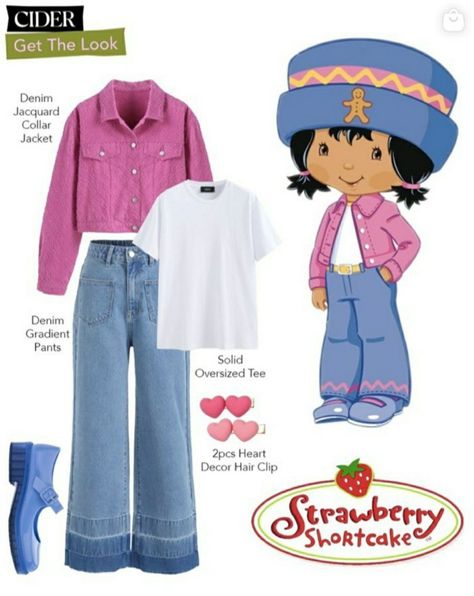 Book Character Costumes Aesthetic, Gingersnap Strawberry Shortcake Costume, Ginger Snap Halloween Costume, 2 Sister Halloween Costumes, Ginger Snap Strawberry Shortcake Costume, Angle Cake Strawberry Shortcake Costume, Strawberry Shortcake Costumes Group, Fruit Themed Outfits Aesthetic, Starberry Shortcake Halloween Costume