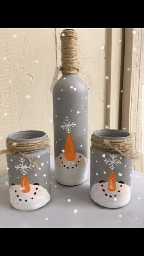 Winter Crafts To Sell, Tiktok Crafts, Crafts 2024, Snowman Ideas, Class Crafts, Mason Jar Christmas Crafts, Wine Bottle Crafts Christmas, Christmas Snowmen, Bottle Ideas