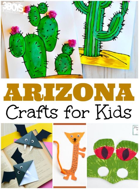 Pin2 Tweet2 Share +1 Stumble EmailThe state of Arizona is home to expansive deserts, all kinds of wildlife (including some deadly species), and beautiful rock formations. It’s a great state to study with kids and that’s why these Arizona crafts for kids would make terrific art projects to share with your family! When you study geography […] Desert Crafts, Upcycle Kids, Diy Halloween Dekoration, Desert Biome, Az Art, Desert Theme, State Crafts, Diy Kids Furniture, Desert Animals