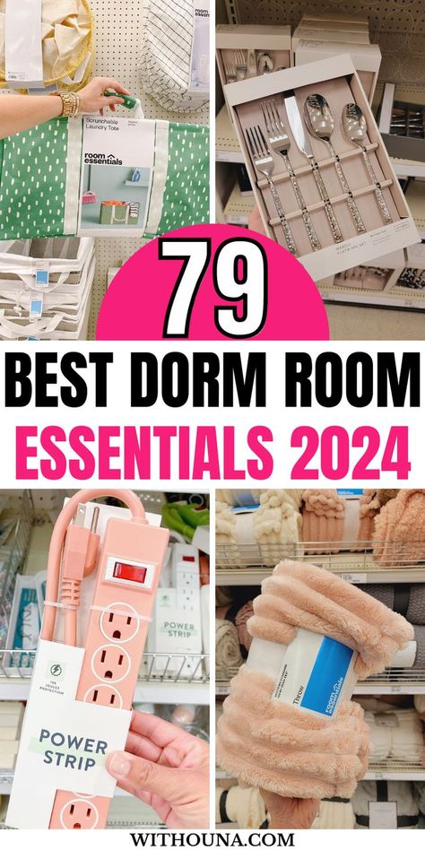 Are you a freshman who's moving to college this year? If you're wondering what are the dorm room essentials of 2024 you need to get for your dorm room, you're in the right place. We've got you a dorm room essentials list that will help you know exactly what to bring to college with you. This college dorm room essentials for girls is a detailed list of products and items you can't survive college without for a day! Room Essentials List, Dorm Room List, College Freshman Dorm, College Dorm List, Dorm List, Dorm Room Essentials List, Dorm Necessities, Girl College Dorms, College Dorm Checklist