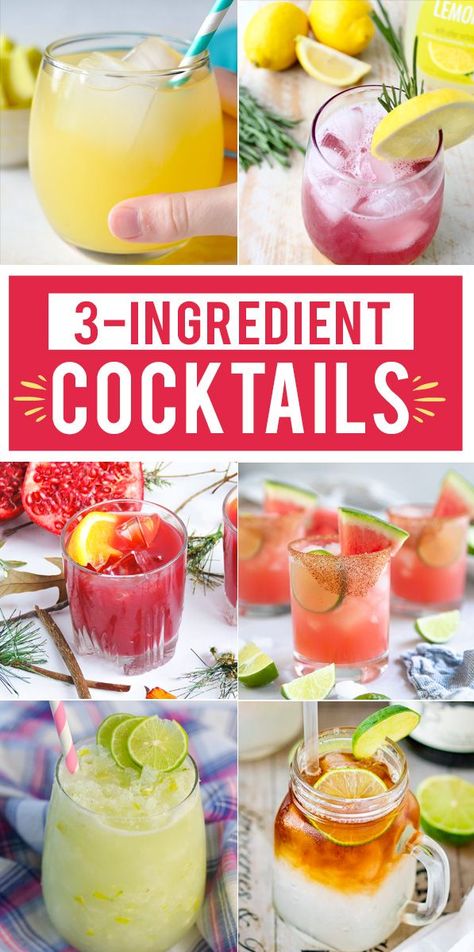 All the best cocktail recipes with only 3 ingredients! I love how simple these drinks are! - Food and Drink #Recipes #Cocktails #Drinks Yummy Drinks To Make, 3 Ingredient Cocktails, Drinks Alcohol Recipes Easy, Drinks To Make, Summer Drinks Alcohol, Winter Drink, Mixed Drinks Alcohol, Easy Drink Recipes, Vodka Drinks