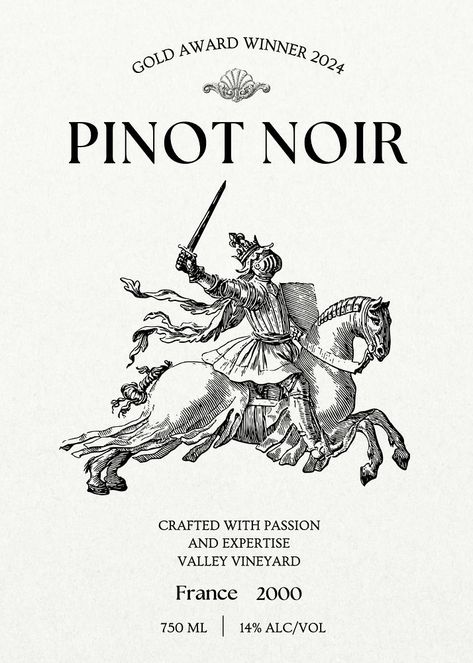 Pinot noir label template | premium image by rawpixel.com / ton Cool Wine Bottle Labels, Wine Bottle Etiquette, Red Wine Label Design, Wine Tag Design, Wine Bottle Design Label, Wine Labels Design, Wine Label Typography, Wine Label Design Ideas, Wine Etiquette Design