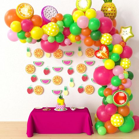 Amazon.com: HYOWCHI Fruit Party Decorations - 138 Pcs Fruit Theme Party Decorations Balloon Garland Arch, Spring Summer Colorful Sweet Fruit Balloon Arch For 1st 2nd 3rd 4th Birthday Baby Shower Decorations : Toys & Games 2nd Birthday Fruit Theme, Tutti Frutti Baby Shower Theme, Fruit Theme Baby Shower Ideas, Fruits Birthday Theme, Fruit First Birthday Party, Fruit Themed Baby Shower Ideas, Fruit Baby Shower Ideas, 4th Birthday Theme, Tutti Frutti Party Decorations