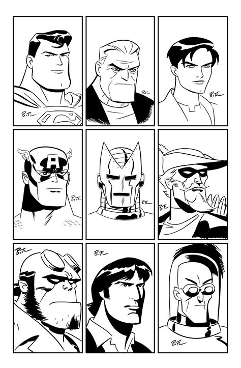 Bruce Timm Misc. Heads - Inking Study, Adam Davis on ArtStation at https://www.artstation.com/artwork/mqaZ4v Book Art Easy, Haircuts Fine Hair, Haircuts For Fine Wavy Hair, Fine Wavy Hair, Comic Book Art Style, Comic Book Art, Bruce Timm, Batman The Animated Series, Comic Style Art