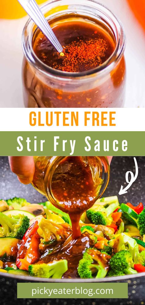 This healthy gluten free stir fry sauce combines savory & sweet coconut aminos with fresh garlic and ginger. Mix with vegetables, tofu, or chicken for an easy weeknight dinner that the whole family will love. Naturally soy-free, too! Stir Fry Sauce Coconut Aminos, Coconut Aminos Stir Fry Sauce, Gluten Free Stir Fry Sauce, Gluten Free Stir Fry, Asian Stir Fry Sauce, Vegetarian Snacks Easy, Vegetarian Recipes Dinner Healthy, Asian Stir Fry, Vegetarian Crockpot Recipes