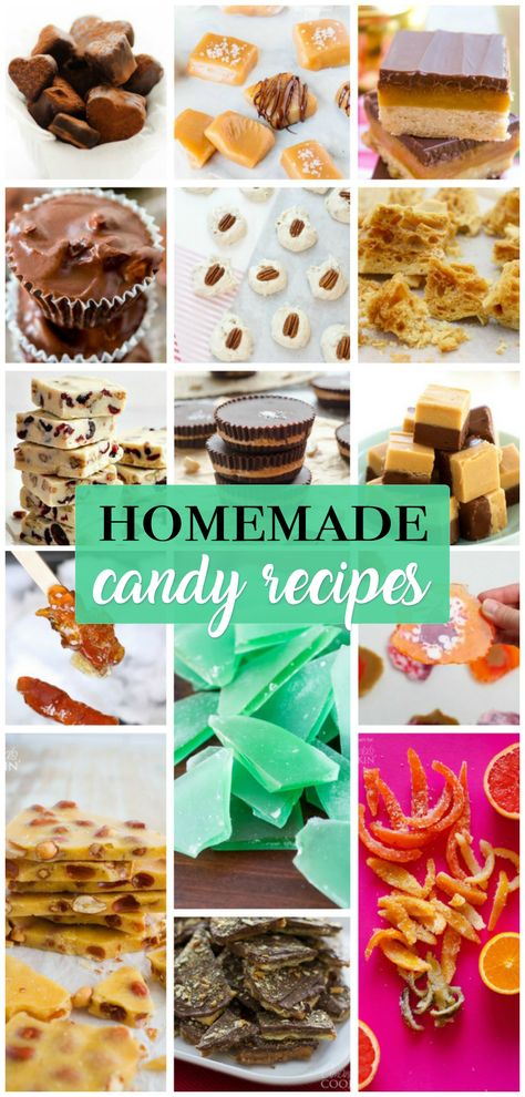 Whether you are a beginner or adept at candy making, you will find delicious, new-to-you recipes in this collection of homemade candy recipes! Diy Candy Melts Recipes, Home Made Candy Easy, Candy Copycat Recipes, Confectionary Recipes, Homemade Candy Recipes, Home Made Candy, Holiday Candy Recipes, Candy Bar Recipe, Yummy Candy