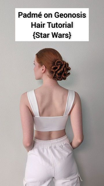 Padme Hair Bun, Padme White Outfit Hair, Padme Costume Hair, How To Do Padme Hair, Leia Organa Hairstyles, Padme Hairstyles Tutorial, Sith Hairstyle, Star Wars Hairstyles Padme, Padme Amidala Hair Tutorial