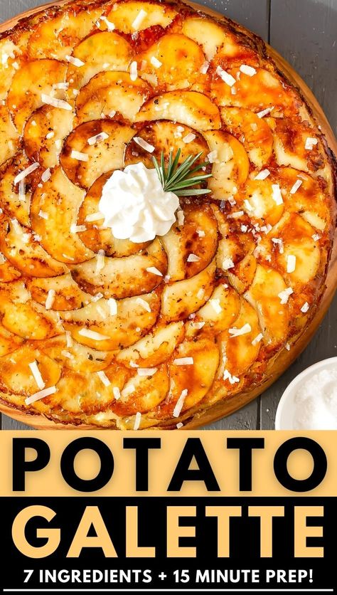 Potato Gallete Recipe, Potato Galette Recipe, Potatoe Galette, Savory Galette Recipe, Gallete Recipe, Galette Recipe Desserts, Galette Recipe Savory, Rustic Galette, Potato Tart Recipe