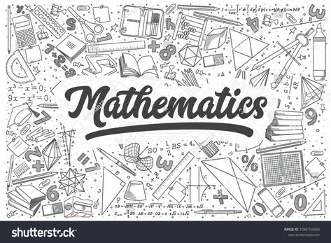 Hand drawn mathematics doodle set. Lettering - Mathematicsmathematics#drawn#Hand#doodle Biology Lettering, Mathematics Doodle, Math Drawing Ideas, Mathematics Illustration, Line Cartoon, Math Drawing, Drawing Ideas, School Supplies, Hand Drawn