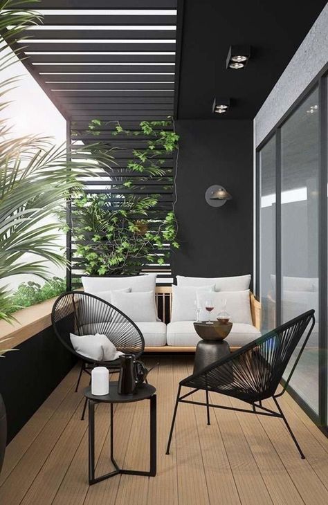 Ruang Tamu Outdoor, Balcon Mic, Outdoor Furniture Inspiration, Balkon Decor, Small Patio Decor, White Room Decor, Balkon Design, Small Balcony Design, Patio Inspiration