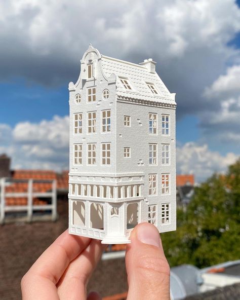 Paper Model Architecture, Paper Models House, Arte Pop Up, 3d Svg Files, Dutch Architecture, Love The Process, Paper Architecture, Dutch House, Paper Engineering