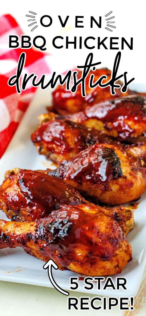 Oven Chicken Drumsticks, Chicken Drumsticks In Oven, Baked Bbq Chicken Drumsticks, Drumstick Recipes Oven, Baked Bbq Chicken Legs, Baked Bbq Chicken Recipes, Oven Bbq Chicken, Bbq Chicken Drumsticks, Easy Oven Baked Chicken