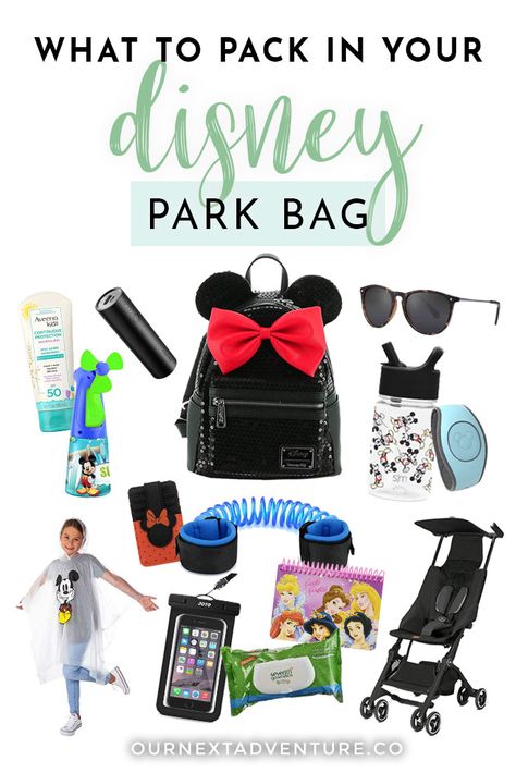 Packing your Disney park bag requires careful consideration. Here's all the must-have essentials you need on your Disney packing list for the perfect day at any Disney park. #disneyland #disneyworld #disney #familytravel #packinglist // What to Pack for Disney World | Disneyland Park Bag Checklist | What to Bring to Disney | Day Bag Essentials | Disneyland Must Haves | Disney World Packing List | Disneyland with Baby | Disney with Toddler | What to Wear to Disneyland | Best Backpack for Disney Disney With Baby, What To Pack For Disney, Pack For Disney World, Disney Park Bag, Disney Packing List, Disney Packing, Packing List For Disney, Disney World Packing, Baby Image