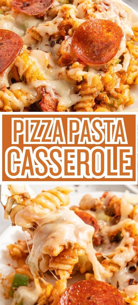 Pizza Pasta Casserole features all of the pizza flavors you love but in a delicious cheesy casserole. An easy dinner idea where everything bakes in one pan. Taco Sandwich, Pizza Pasta Casserole, Chicken Pasta Casserole, Chicken Pesto Recipes, American Foods, Easy Pasta Dinner, Creamy Chicken Pasta, Fast Dinner Recipes, Pizza Casserole