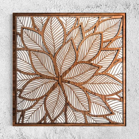 Mandala Wall Decor, Laser Cut Panels, Laser Cut Wood Crafts, Wood Wall Art Decor, Mandala Wall Art, Lasercut Design, Custom Wall Art, Cat Wall, Flower Mandala