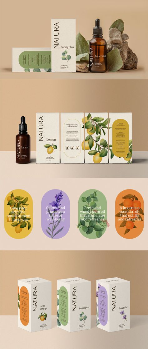 Essential Oil Packaging, Oil Packaging, Cosmetic Packaging Design, Skincare Packaging, Perfume Packaging, Cosmetic Design, Graphic Design Packaging, Box Packaging Design, Tea Packaging