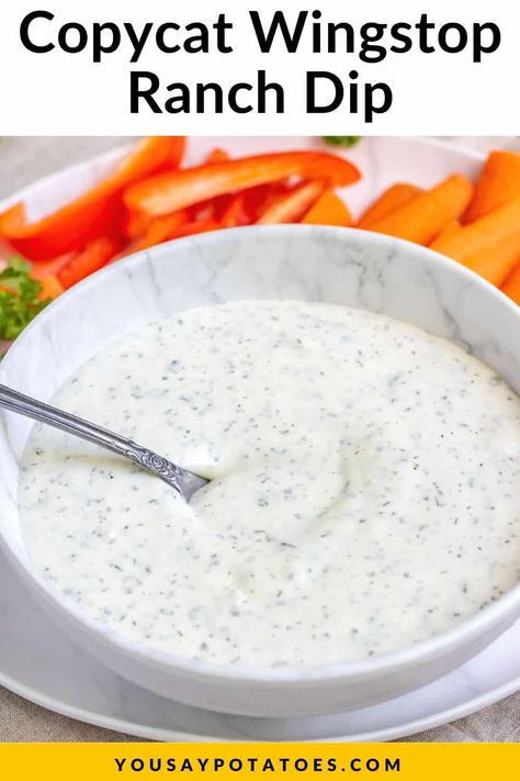 Diy Ranch Dip, Dill Ranch Dip, Wingstop Ranch Recipe, Greek Yogurt Mayo, Wingstop Ranch, Dill Ranch, Spicy Ranch Dressing, Homemade Ranch Dip, Ranch Dip Recipe