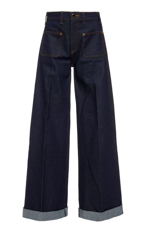 Ray Wide-Leg Cuffed Jeans by KHAITE for Preorder on Moda Operandi Cute Ripped Jeans, Best Jeans For Women, Sailor Fashion, Cuffed Jeans, Dark Jeans, Perfect Jeans, Best Jeans, Global Fashion, Jean Outfits