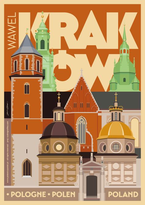 Styles For Children, Krakow Travel, Polish Posters, Polish Poster, Tourism Poster, Book Cover Illustration, Krakow Poland, Retro Travel Poster, Art Deco Posters