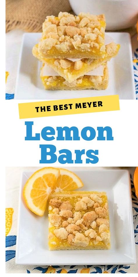 Cookie Crumble Topping, Meyer Lemon Bars, Citrus Party, Classic Lemon Bars, Streusel Bars, Curd Filling, Cookie Crumble, Chicke Recipes, Lemon Bar