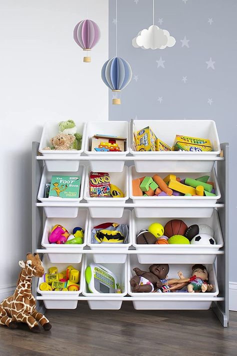 Best Toy Organizers Playroom Closet, Large Storage Containers, Toy Storage Organizer, Kids Toy Organization, Toy Organizer, Colorful Storage, Steel Shelving, Toy Storage Organization, Toy Storage Boxes