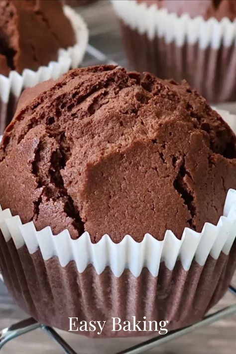 chocolate muffin Simple Chocolate Muffin Recipe, Simple Chocolate Muffins, Chocolate Muffins Easy, Choc Chip Muffins Recipe, Easy Chocolate Chip Muffins, Homemade Chocolate Muffins, Plain Muffins, Choc Muffins, Chocolate Muffins Recipe