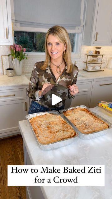 Jamie Tarence | Family Savvy | Food/Lifestyle Blog on Instagram: "One of the most popular questions I’m asked is: What is a dish that is easy to serve to a crowd?😂I ALWAYS share my Baked Ziti. It couldn’t be any easier AND it can be made ahead of time & frozen! . One of my biggest entertaining tips is that you MUST find dishes that you can make ahead of time. That way, all you have to do is take it out of the freezer & heat it the day of. It’s THAT simple!🙌🏻 . Comment “RECIPE” and I’ll send you the link to the full step-by-step recipe on my blog!😘Happy baking, friends! . . #easyrecipes #easyrecipe #recipeblog #recipeblogger #recipeoftheday #partyfood #entertainingtips #hostingtips #cookingforacrowd #makeahead" Big Batch Dinners For A Crowd, Italian Make Ahead Recipes, Baked Pasta For A Crowd Parties, Easy Meals To Serve A Crowd, Best Italian Dishes For A Crowd, Easy Baked Ziti For A Crowd, Large Group Food Ideas Feeding A Crowd, Italian Meal For A Crowd, Pasta Trays For Party