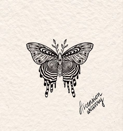 Trippy butterfly tattoo design in 2022 | Moth tattoo design, Butterfly tattoo designs, Butterfly tattoo Butterfly Optical Illusion, Butterfly Designs Drawing, Illusion Tattoo Designs, Optic Illusion Tattoo, Melting Moth Tattoo, Groovy Butterfly Tattoo, Butterfly Illusion Tattoo, Simple Like Work Tattoo, Optical Illusions Tattoo Ideas