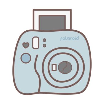 Drawing Of Polaroid, Camera Cartoon Art, Polaroid Cute Drawing, Poloroid Camera Drawing Simple, Camera Cartoon Drawing, Polaroid Camera Clipart, Camera Doodle Simple, Camera Design Art, Polaroid Illustration Art