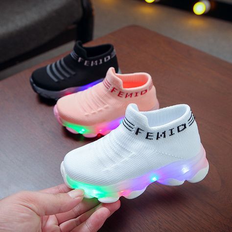 Waterproof Fiber Optic Glowing Kids Baby Child Shoes Led Light Up Shoe Box for Kids With Light Flashing Led Boys Girls Shoes OEM https://m.alibaba.com/product/1600400725910/Waterproof-Fiber-Optic-Glowing-Kids-Baby.html?__sceneInfo={"cacheTime":"1800000","type":"appDetailShare"} Outdoor Socks, Light Up Sneakers, Girls Shoes Sneakers, Baby Boy Jackets, Light Up Shoes, Lit Shoes, Sneakers Running, Toddler Sneakers