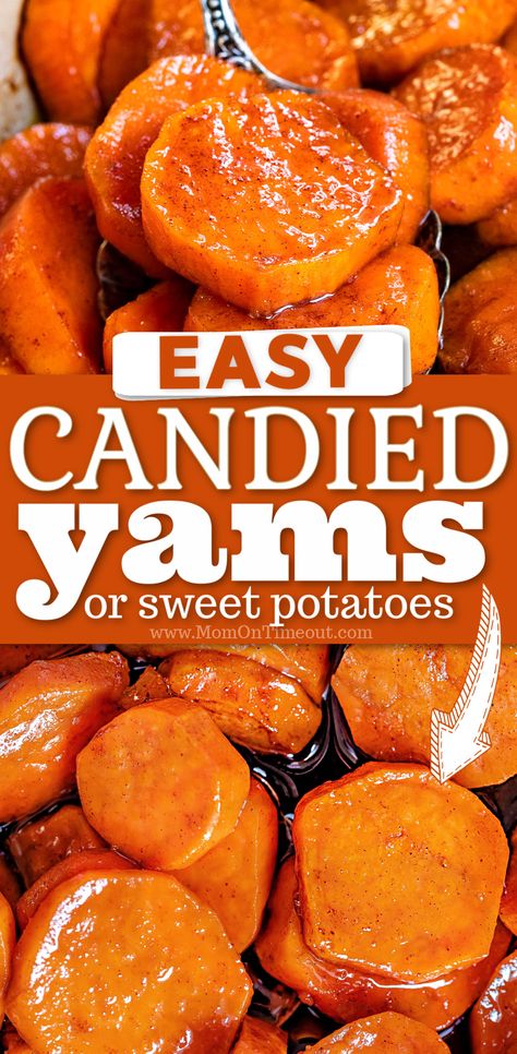 Easy Candied Yams, Best Candied Yams Recipe, Candied Sweet Potato Recipes, Thanksgiving Diner, Rings Hippie, Sweet Potato Thanksgiving, Sweet Potato Dishes, Candied Yams, Yam Or Sweet Potato