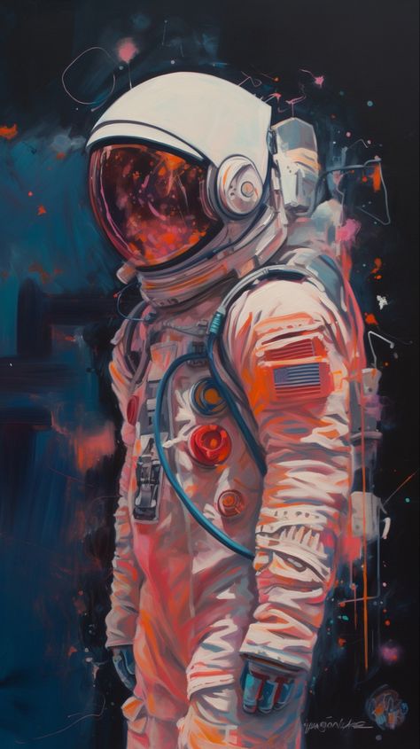 Astronaut Painting, Astronaut Drawing, Cosmic Universe, Outer Space Art, Flowers Creative, Futurism Art, Night Sky Art, Space Drawings, Space Space