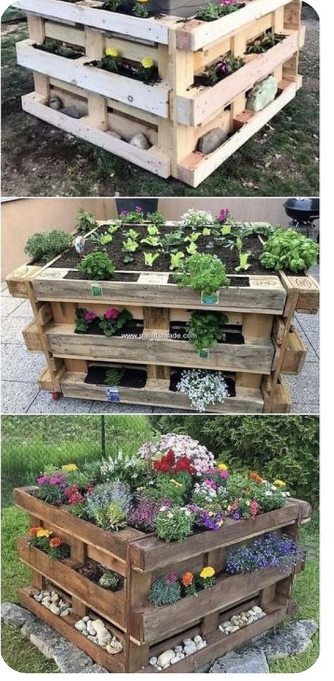 Garden Planter Design, Wood Pallet Garden, Pallet Planters, Wood Pallet Planters, Pallet Projects Garden, Garden Pallet, Pallet Planter, Planter Design, Succulent Gardening